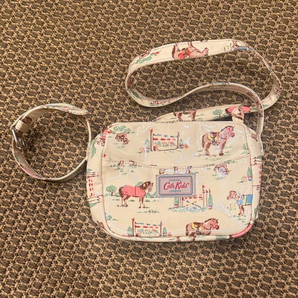 Cath Kids London Horse Print Bag - Cream and Pink - like new